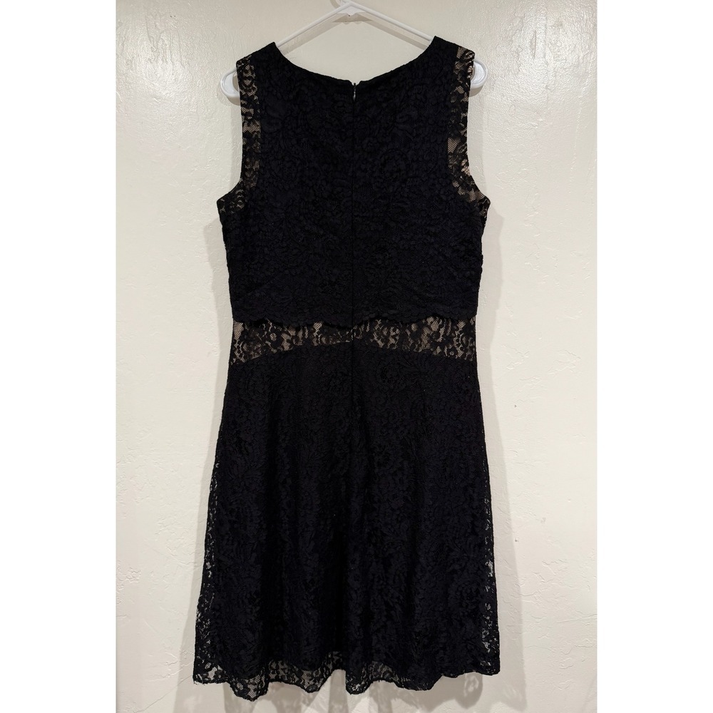 Lauren Ralph Lauren Black Lace Sleeveless A-Line Cocktail Dress Size 14 - Picture 3 of 6